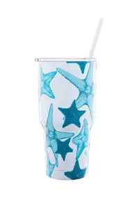 Cambridge Silversmiths 30 Ounce Starfish Print Insulated Straw Tumbler | Belk