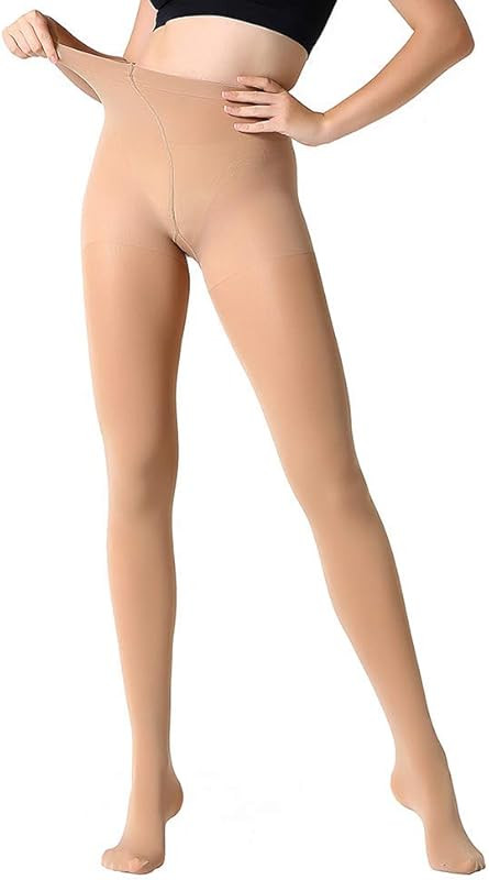 MANZI Run Resistant Control Top Panty Hose Opaque Tights | Amazon (US)