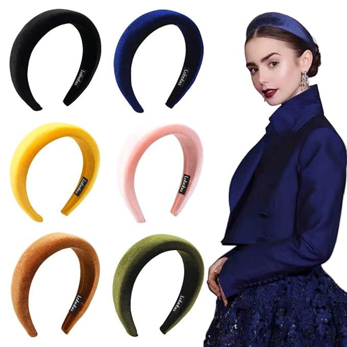 Ivyu Headbands Women Hair Head Bands - 6 Pcs Diademas Para Mujer De Moda Accessories Velvet Padde... | Amazon (US)