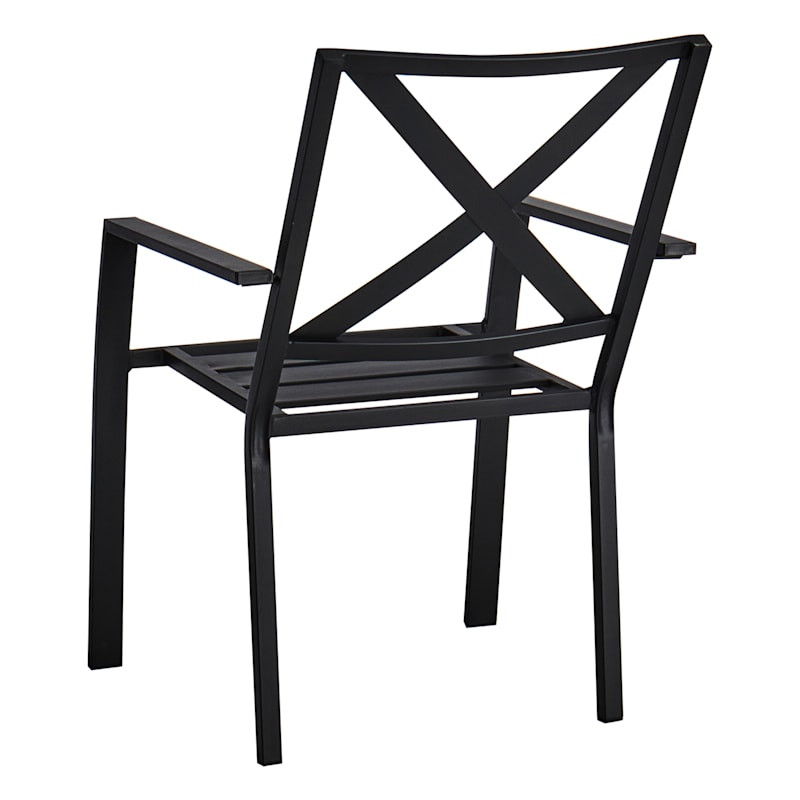 Crosby St. Grammercy Black X-Back Patio Dining Chair | At Home