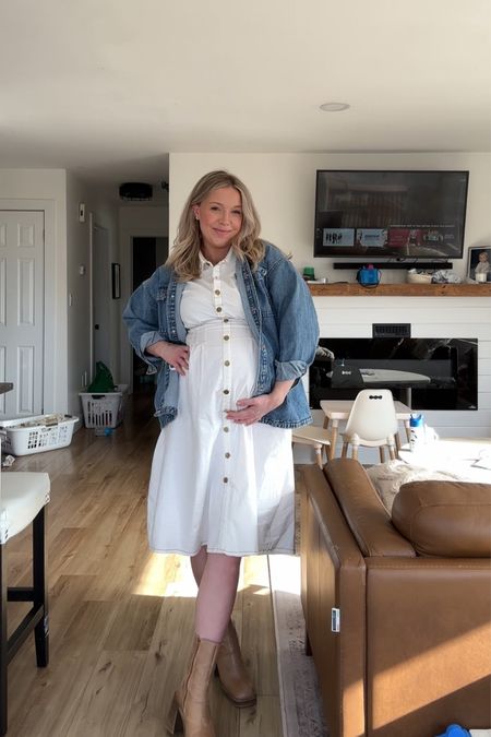 Dress the bump at 34 weeks pregnant! Jacket is old but linked some similar ones

#LTKbump #LTKVideo #LTKstyletip