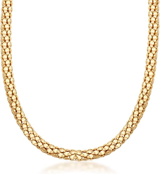 Barzel 18K Gold Plated Popcorn Necklace Mesh - Made In Brazil | Amazon (US)