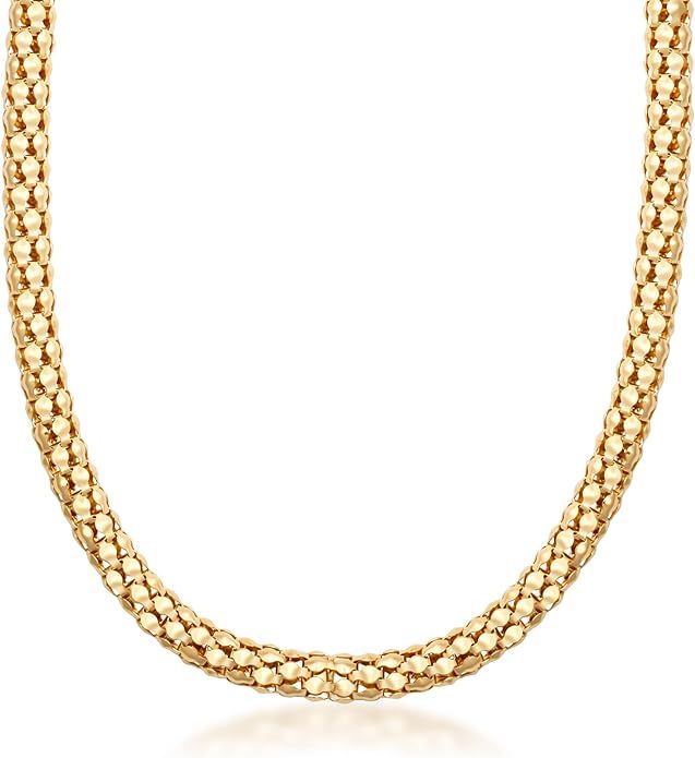 Barzel 18K Gold Plated Popcorn Necklace Mesh - Made In Brazil | Amazon (US)