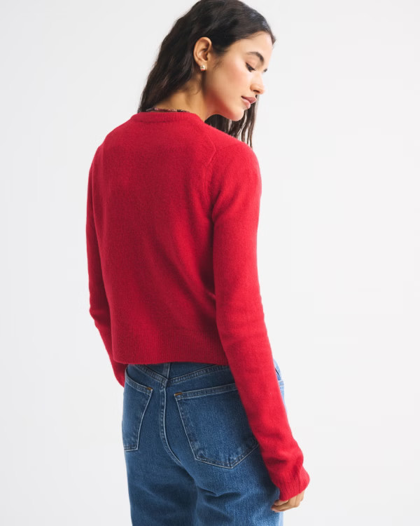 Shrunken Crew Cardigan | Abercrombie & Fitch (US)