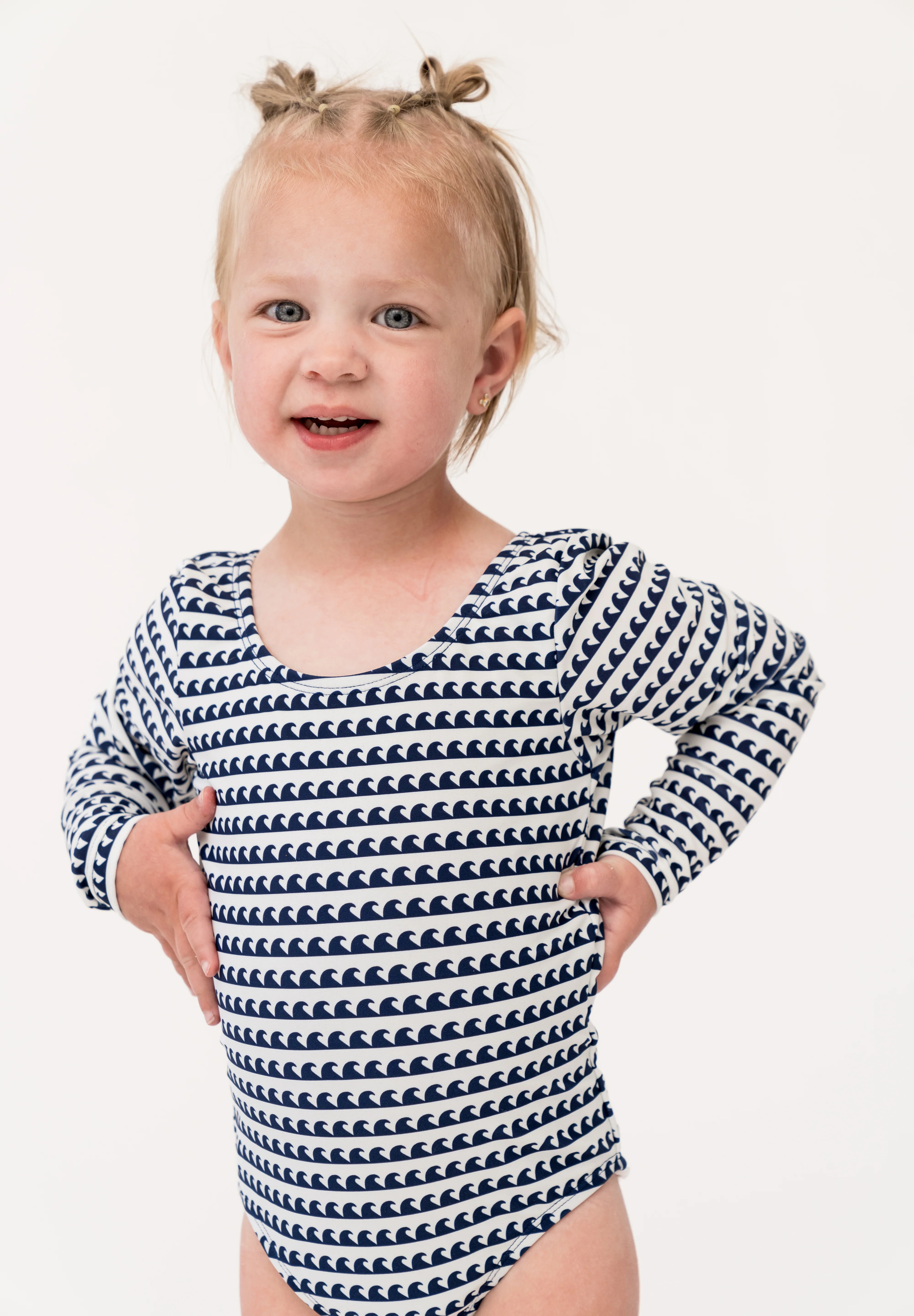 Mini Surfer Girl One Piece | Navy Wave | Coral Reef Swim