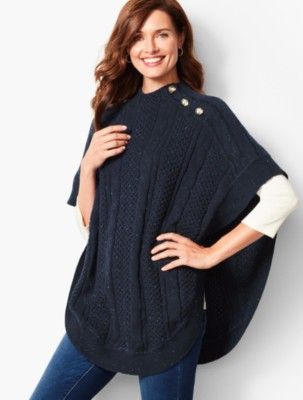 Funnel-Neck Poncho | Talbots