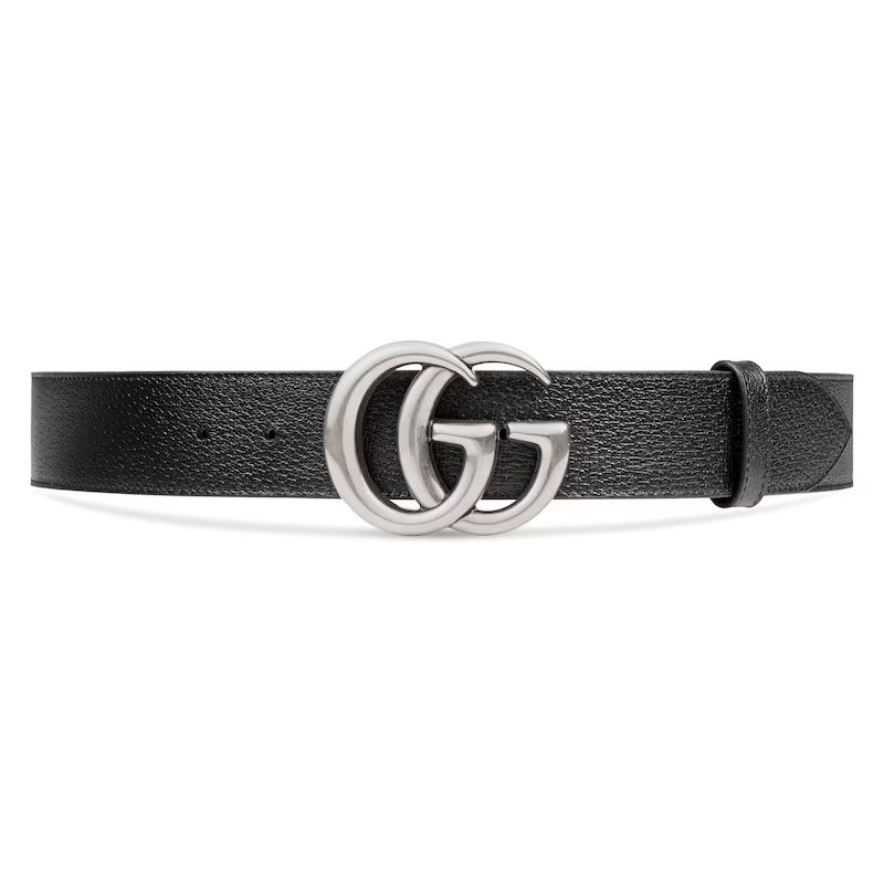 Leather belt with Double G buckle black | Gucci (US)