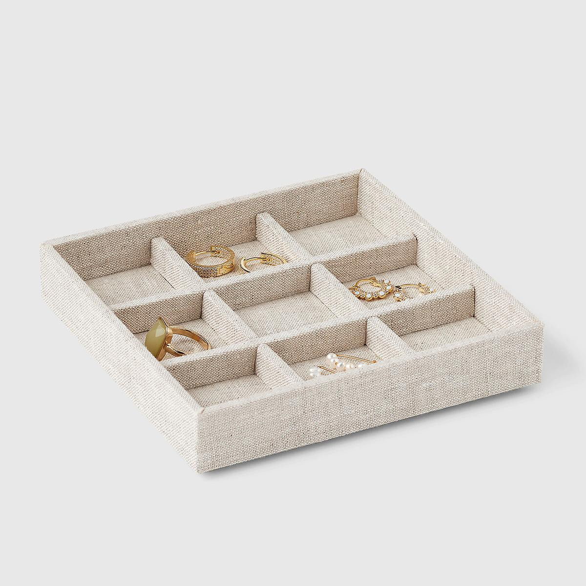 Marie Kondo Linen Medium Serenity 9-Compartment Jewelry Insert | The Container Store