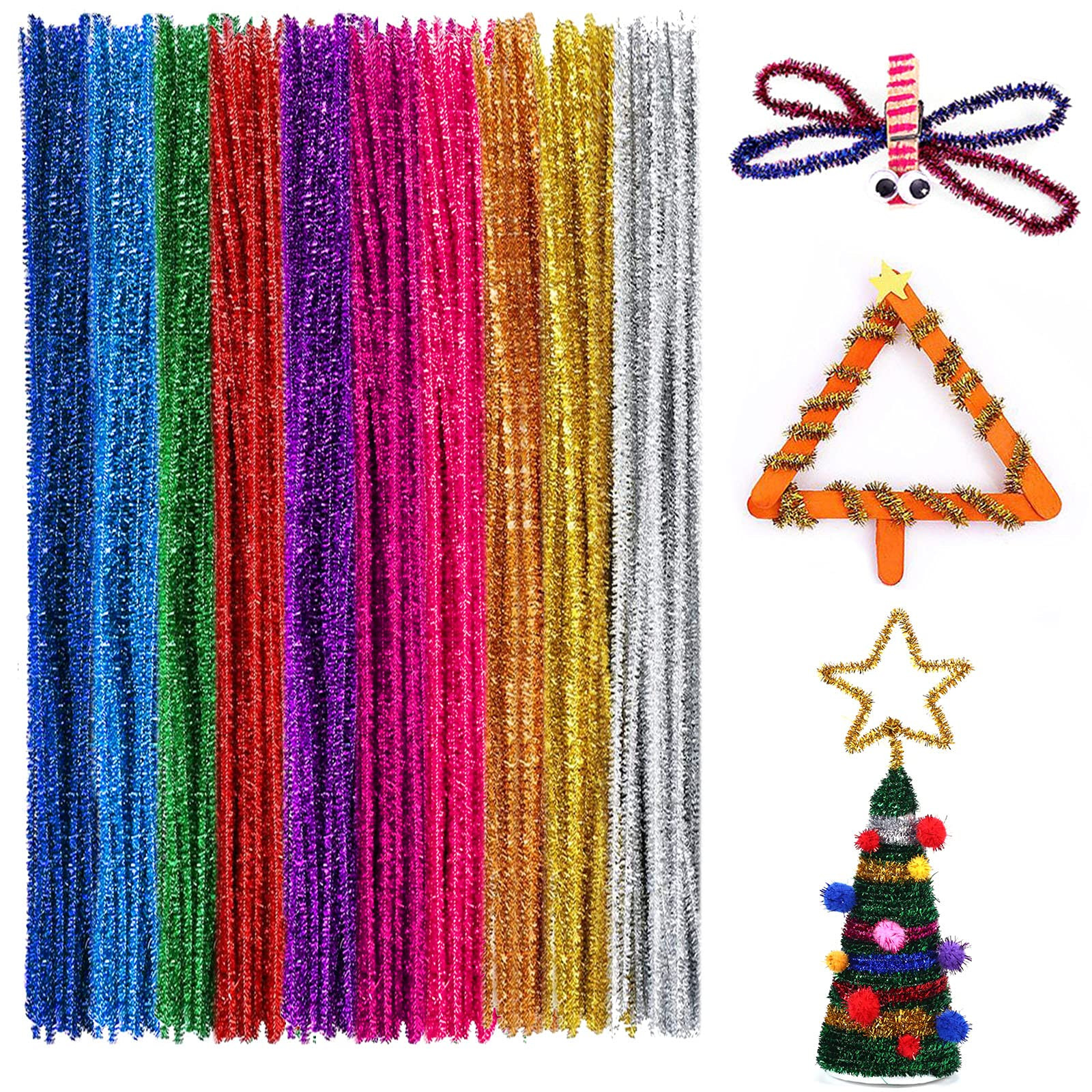Anvin Pipe Cleaners 100 Pcs 10 Colors Chenille Stems for DIY Crafts Decorations Creative School P... | Amazon (US)