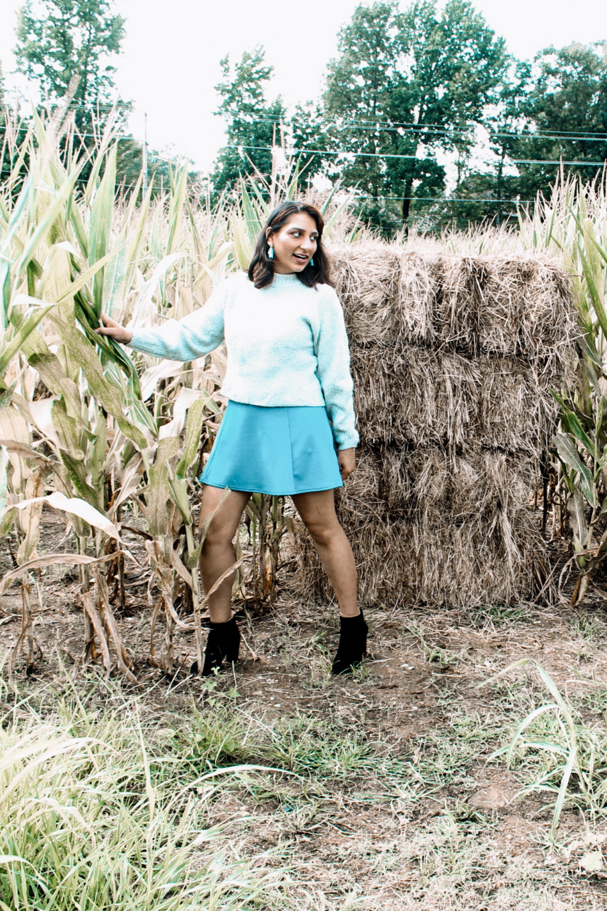 Blue skater dress + sweater combo  

#LTKfindsunder100 #LTKHolidaySale #LTKworkwear