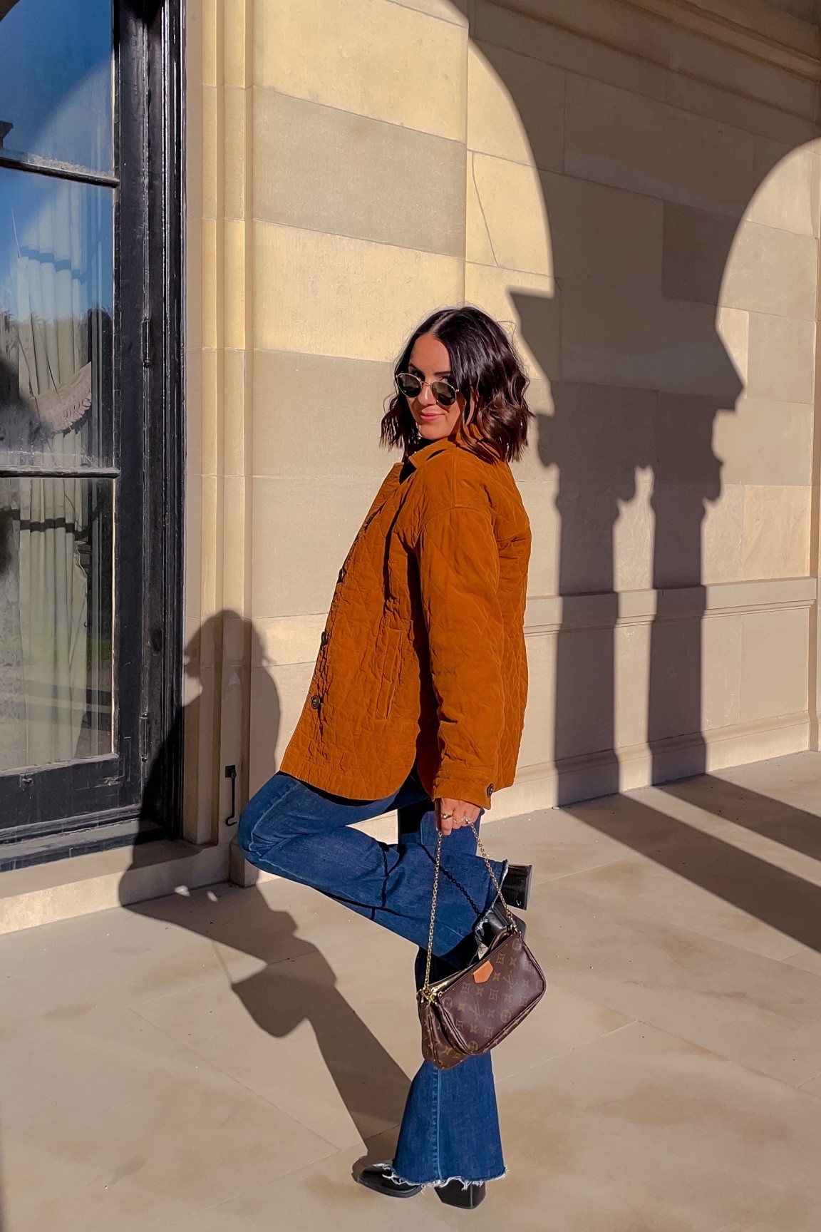 Jeans now 40% off - going in and out of stock! 28 denim, s jacket, m turtleneck

#flarejeans #falloutfits #jeans

#LTKsalealert #LTKstyletip #LTKSeasonal