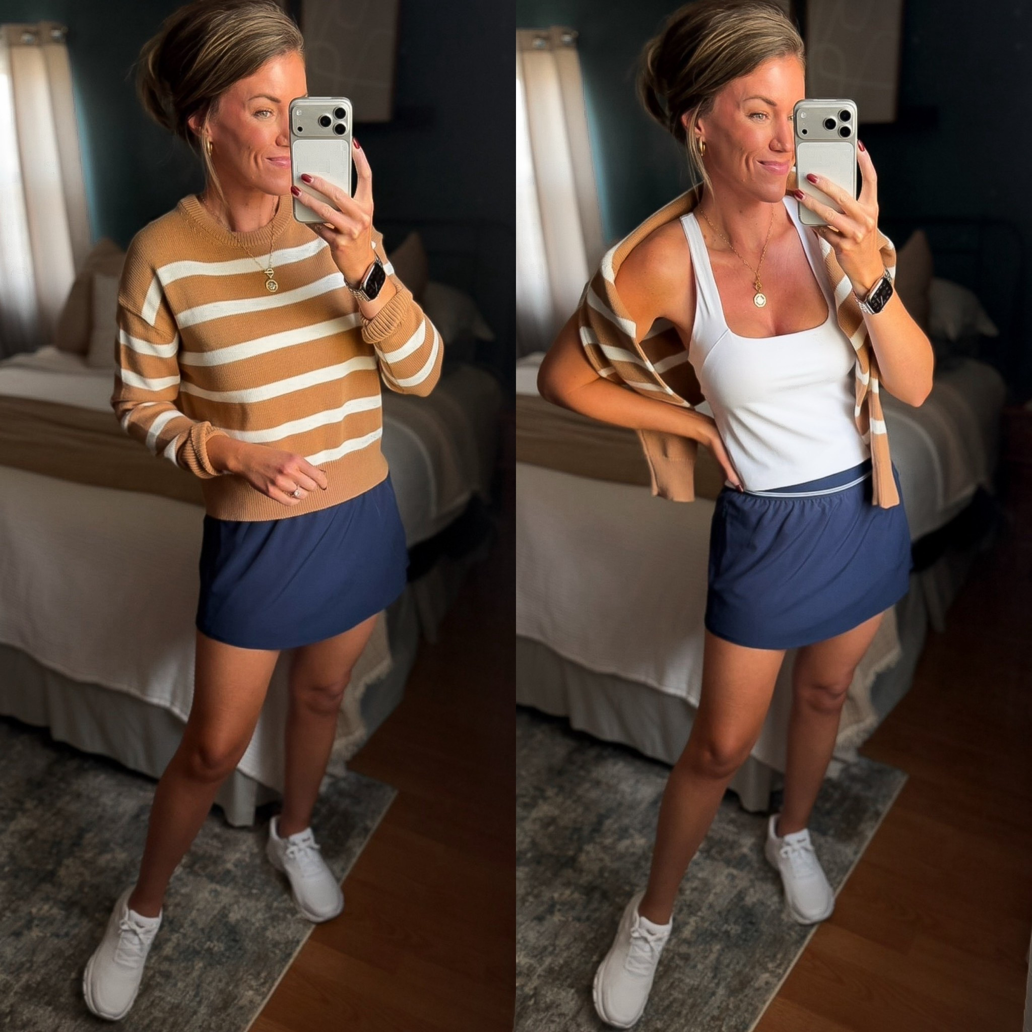 Preppy activewear look, yes please!! 
Sweater / small
Tank/ medium 
Skort/mediumm

#LTKSeasonal #LTKActive