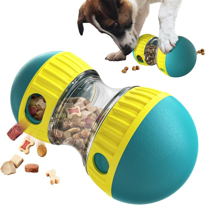 BSISUERM Dog Puzzle Toy Adjustable Treat Dispensing Ball Food Dispenser Tough Slow Feeder Puppy E... | Amazon (US)