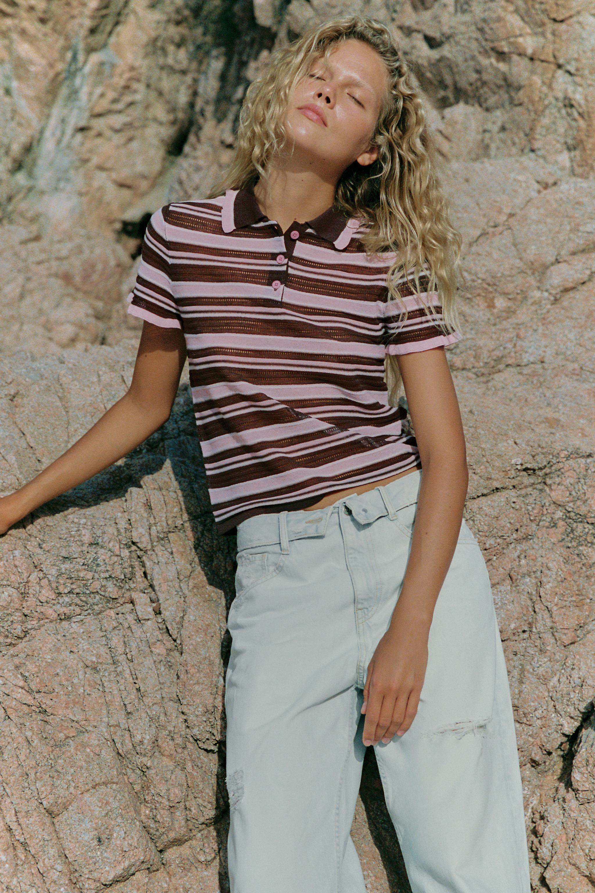 STRIPED KNIT POLO | Zara US