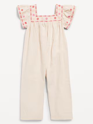 Printed Linen-Blend Wide-Leg Jumpsuit for Toddler Girls | Old Navy (US)
