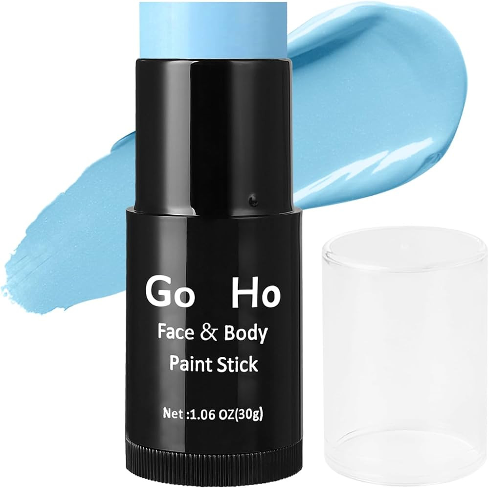 Go Ho Cream-Blendable Light Blue Face Paint Stick (1.06 Oz),Full-coverage Pale Blue Face Body Pai... | Amazon (US)