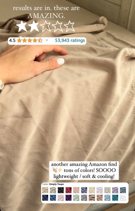 Recent bedding find…cooling bamboo Amazon sheets⚡️🤎🤞🏼 they’re SO SOFT & cozy!!! Tons of colors as well. 

Home / Amazon finds / neutrals / Holley Gabrielle 

#LTKhome #LTKfindsunder100 #LTKsalealert