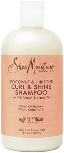 SheaMoisture Curl and Shine Coconut Shampoo for Curly Hair Coconut and Hibiscus Paraben Free Sham... | Amazon (US)
