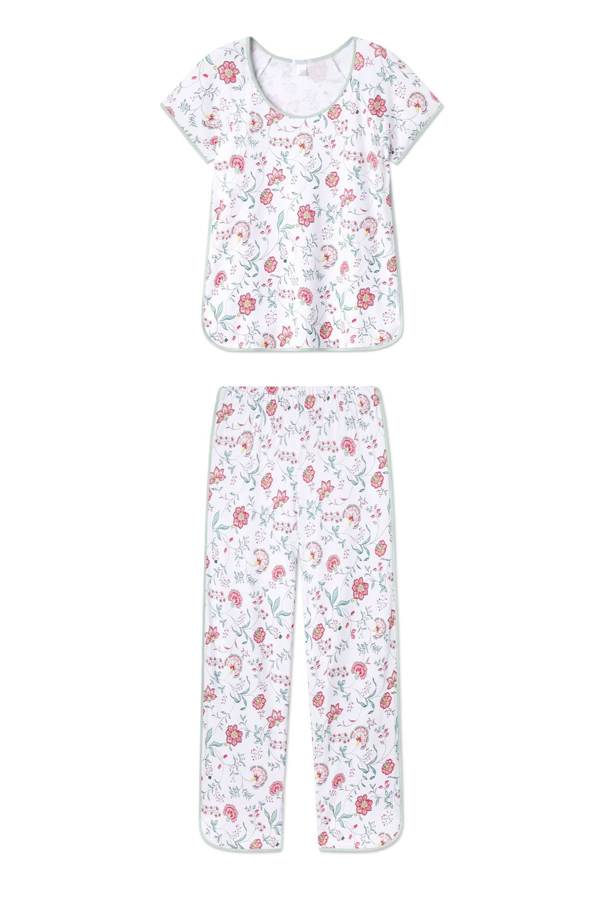 Pima Short-Long Set in Garden Vines | Lake Pajamas