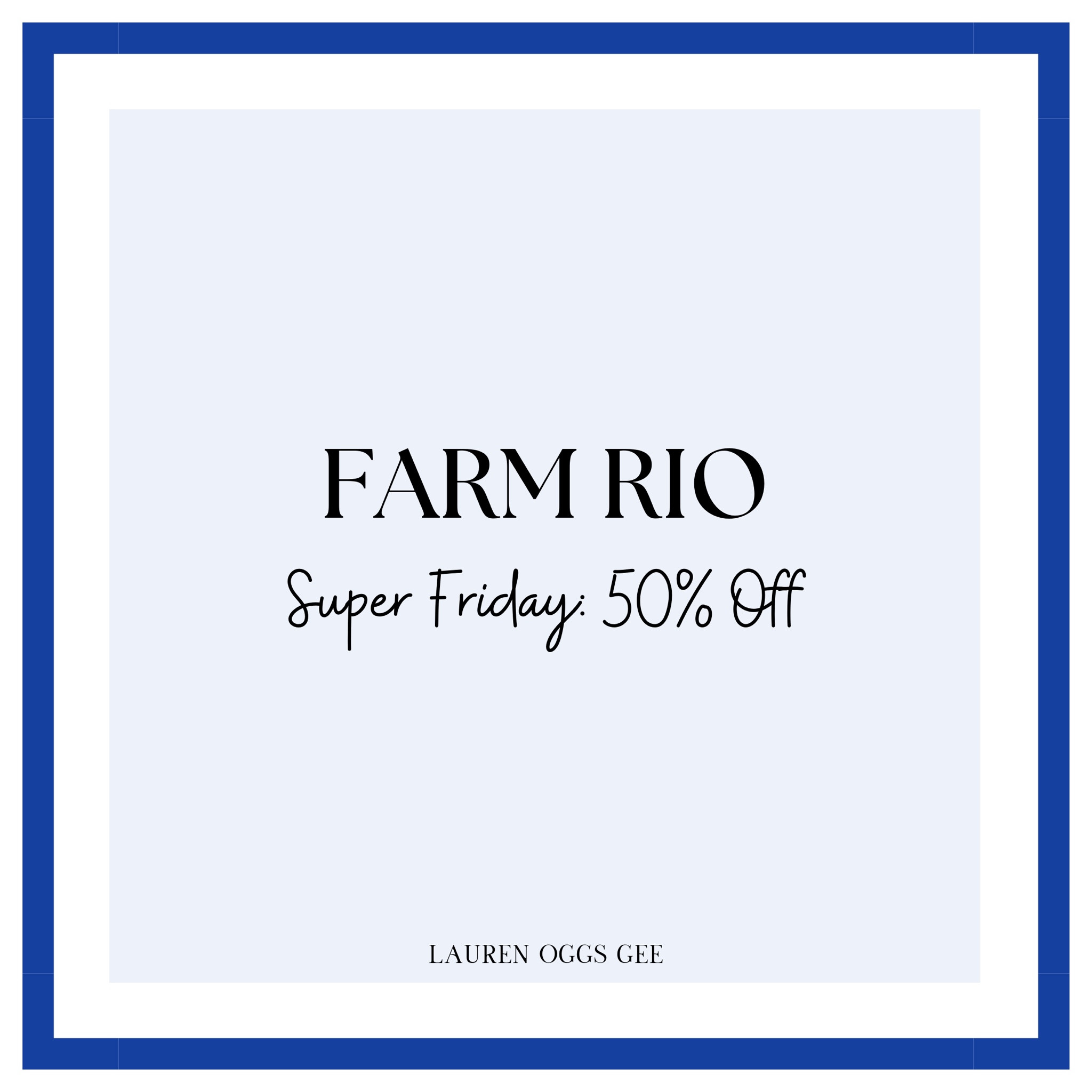 Why wait for Black Friday when you can shop Farm Rio’s Super Friday Sale today? 🎉 

Get 50% OFF the entire store and snag these colorful, joyful pieces before they’re gone! ✨ Shop now for less stress (and more style) later!

#FarmRio #SuperFridaySale #MidlifeStyle 

#LTKSaleAlert #LTKCyberWeek #LTKOver40