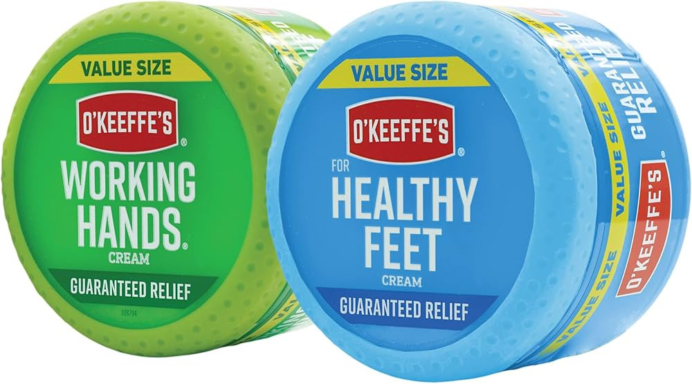 O'Keeffe's Working Hands Hand Cream, 6.8 Ounce Jar and Healthy Feet Foot Cream, 6.4 Ounce Jar | Amazon (US)