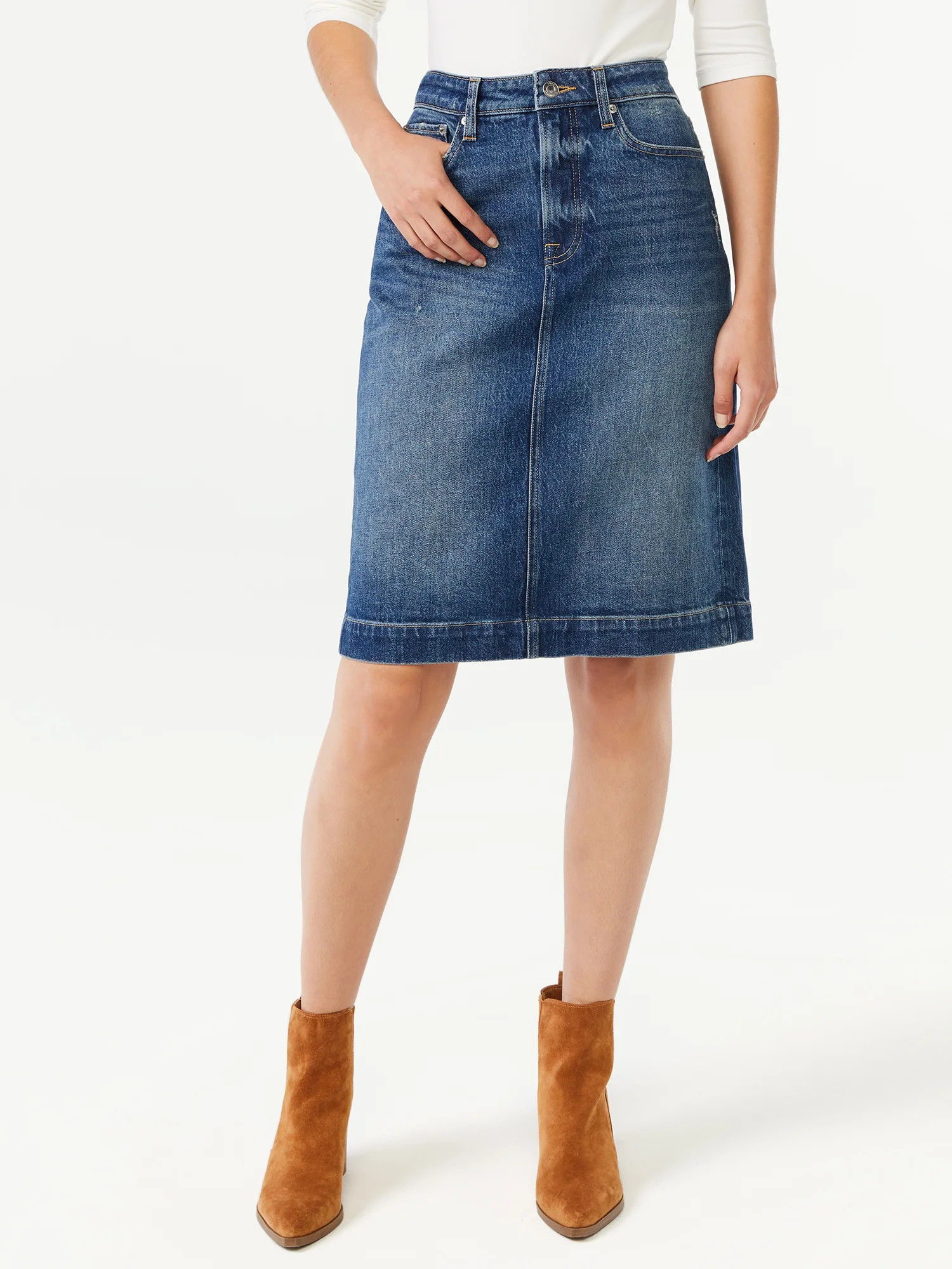 Free Assembly Women's 5 Pocket Denim Skirt - Walmart.com | Walmart (US)