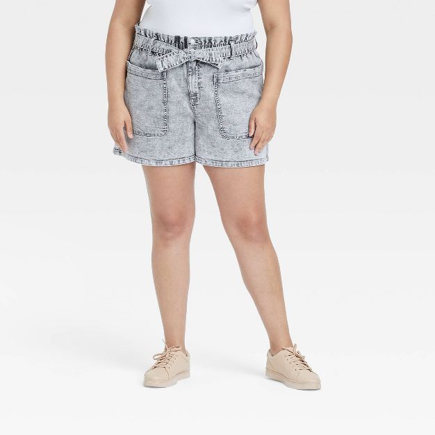 Women's Plus Size Paperbag Jean Shorts - Ava & Viv™ | Target