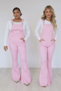 My Baby Loves Me Pink Flared Overalls | Pink Lily