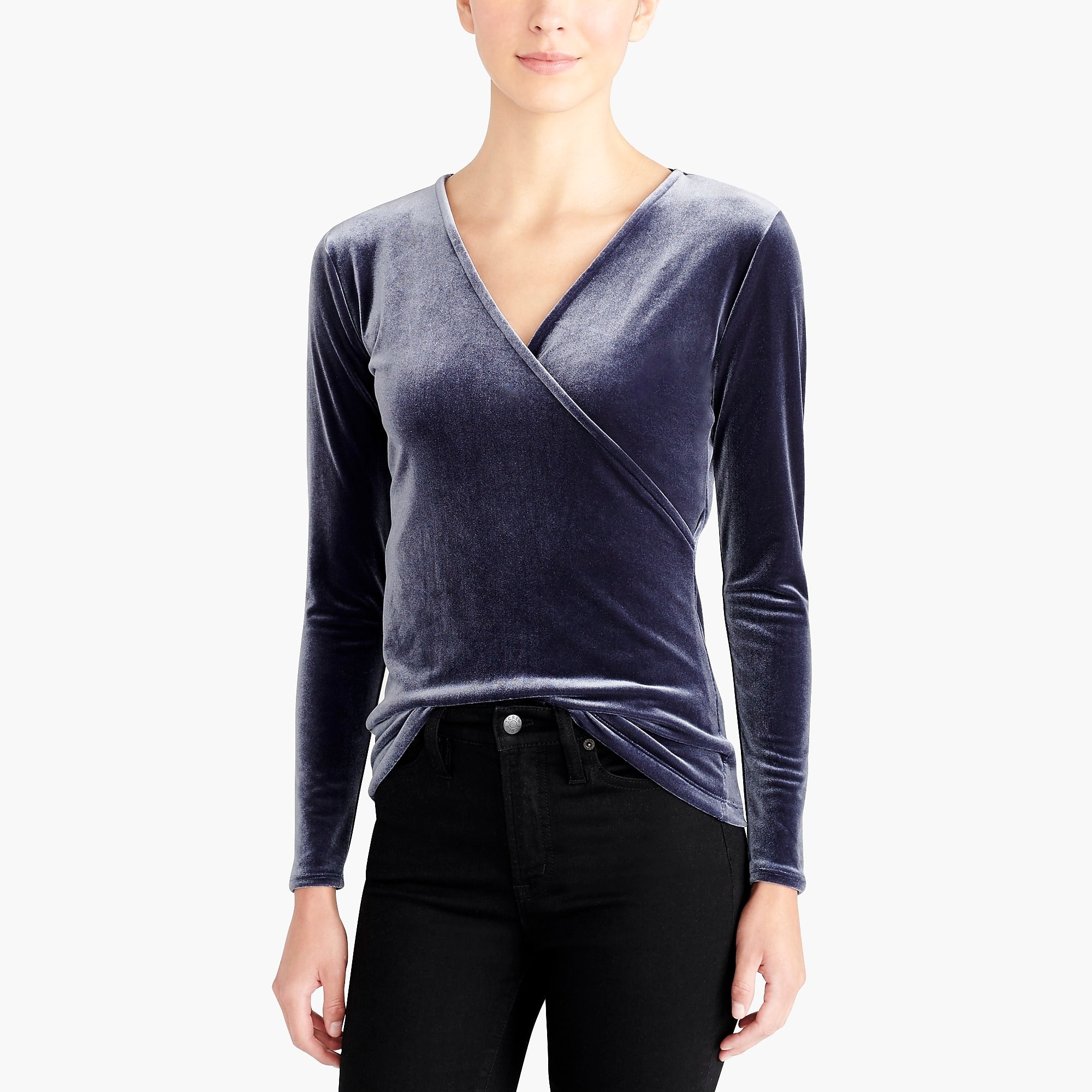 Velvet wrap top | J.Crew Factory