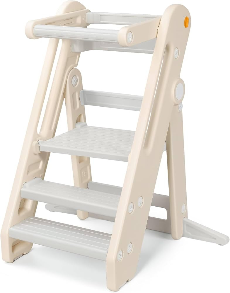 Onasti Toddler Tower Kitchen Stool Helper, Foldable & Adjustable Height Kids Learning Stool for K... | Amazon (US)