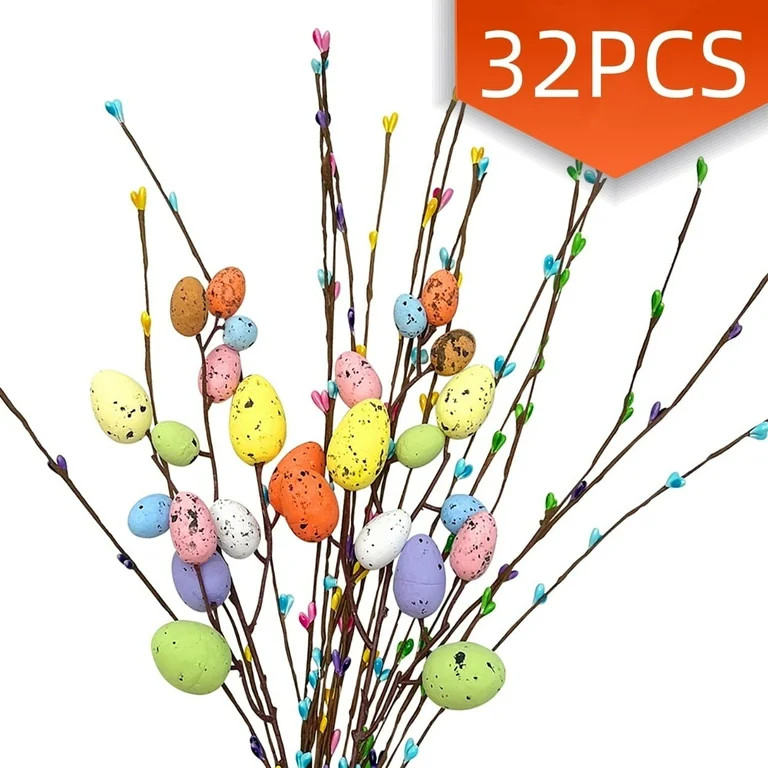 Easter Decoration Artificial Eggs Spray Vine with Pastel Decorative Egg Berries Spring Floral Ste... | Walmart (US)