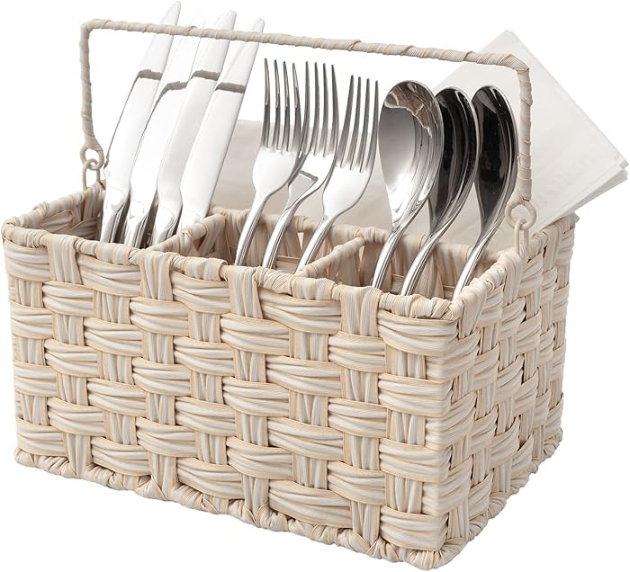 GRANNY SAYS Wicker Utensil Organizer, Silverware Caddy, Countertop Spoon and Fork Holder | Amazon (US)