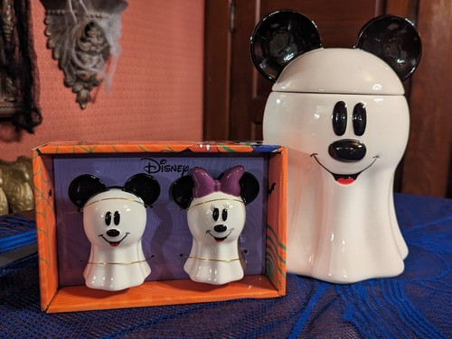 Disney Mickey Mouse Halloween Ghost Cookie Jar Canister Salt Pepper Set NEW  | eBay | eBay US