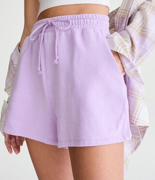 Slouchy High-Rise Fleece Shorts | Aeropostale