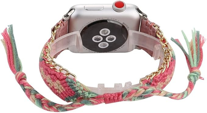 Juzzhou Compatible With Watch Band Apple Watch iWatch 38/40/42/44mm Series 1/2/3/4/5/6 SE Weave R... | Amazon (US)