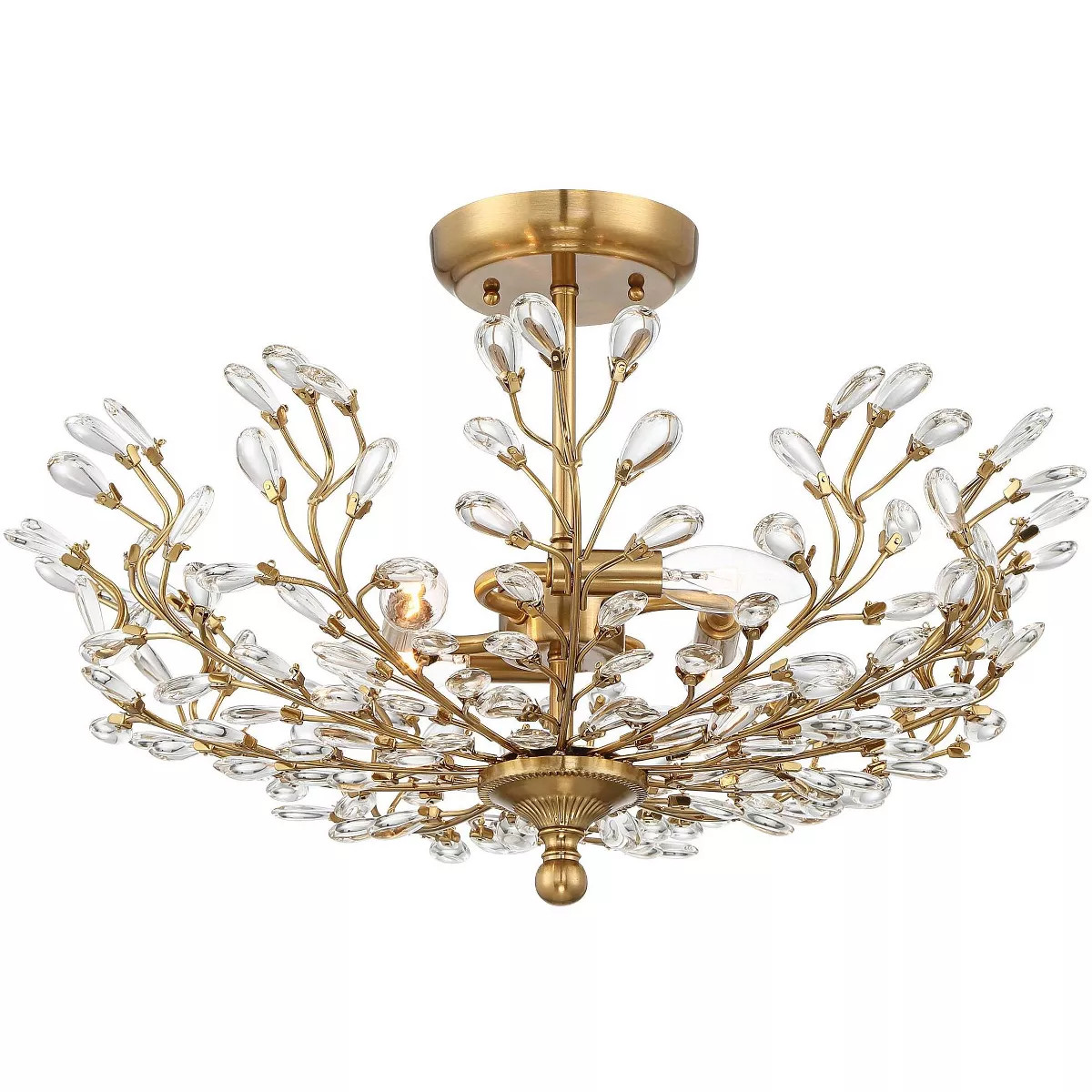 Vienna Full Spectrum Brielle Modern Ceiling Light Semi Flush Mount Fixture 18 1/2" Wide Brass Vin... | Target