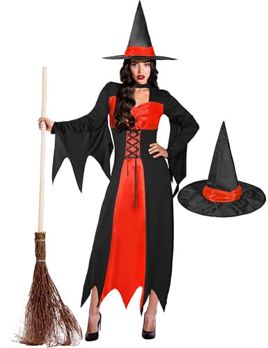 CICOCI Witch Costume Women With Wicked Hat Wizard Halloween Costume For Adult Witch dress Full Outfits | Amazon (US)