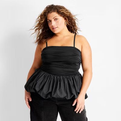 Women's Slim Fit Ruched Bubble Tank Top - Future Collective | Target