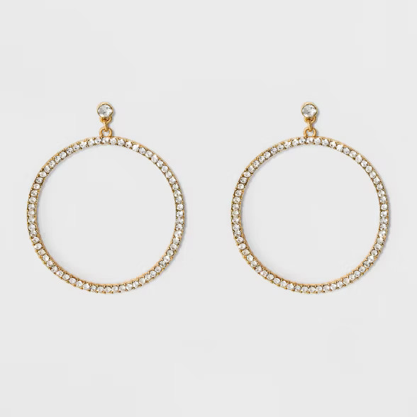 SUGARFIX by BaubleBar Oversized Hoop with Crystal Earrings - Gold | Target