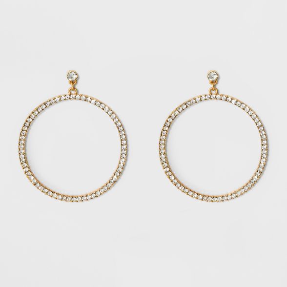 SUGARFIX by BaubleBar Oversized Hoop with Crystal Earrings - Gold | Target