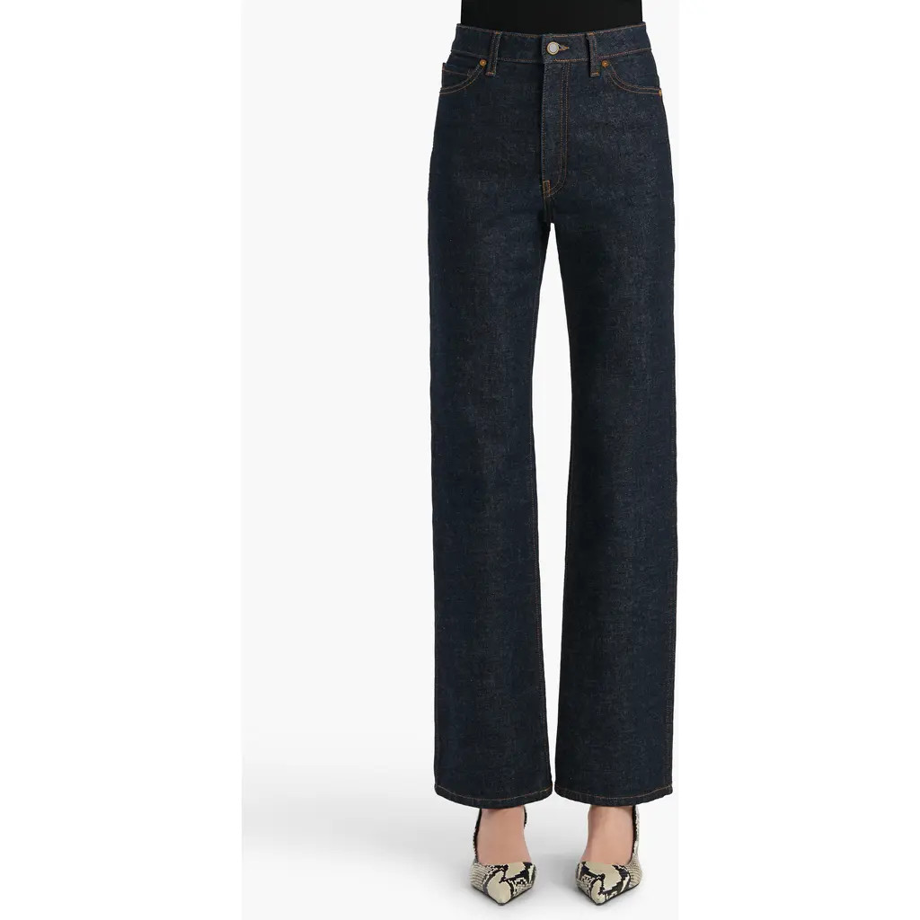 Khaite Danielle High Waist Straight Leg Jeans in Benson at Nordstrom, Size 31 | Nordstrom