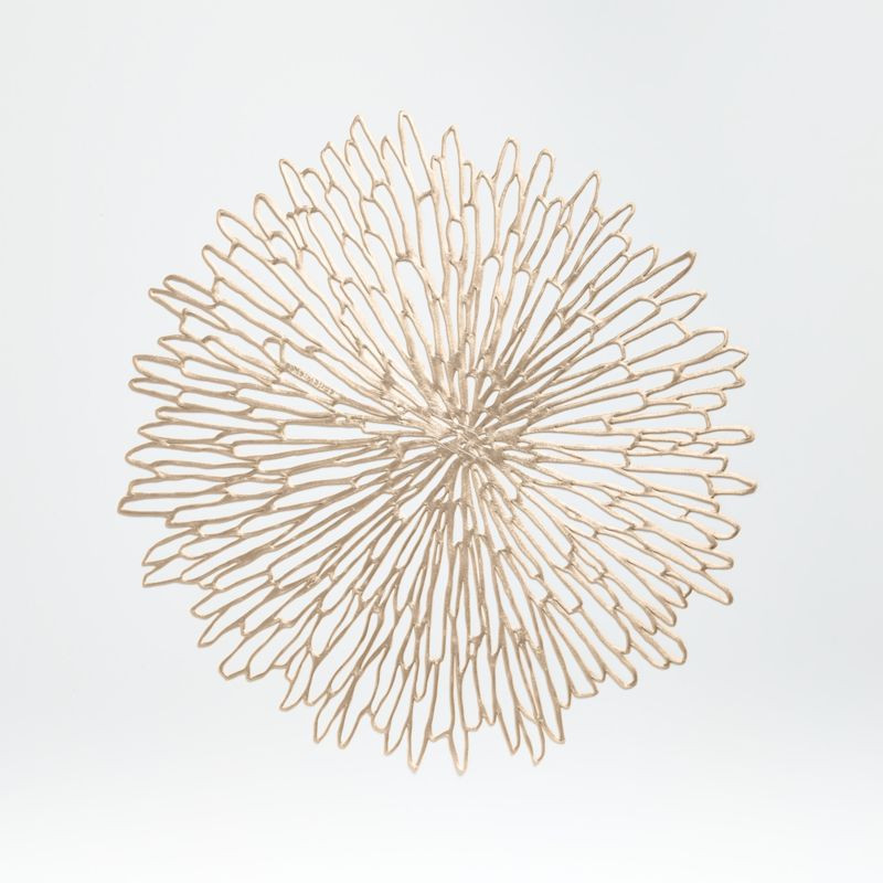 Chilewich Bloom Champagne Gilded Vinyl Placemat + Reviews | Crate & Barrel | Crate & Barrel