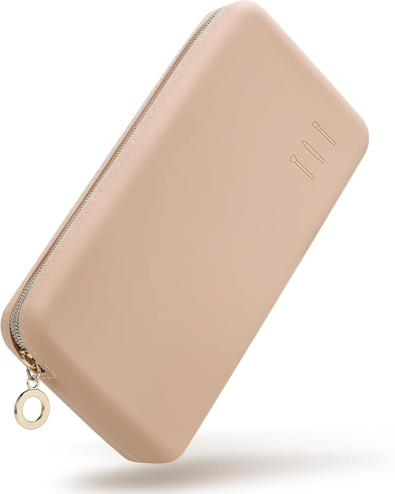 BEZOX Stylish Silicone Makeup Brush Bag - Travel Makeup Brush Holder, Portable Cosmetic Bag Zippe... | Amazon (US)