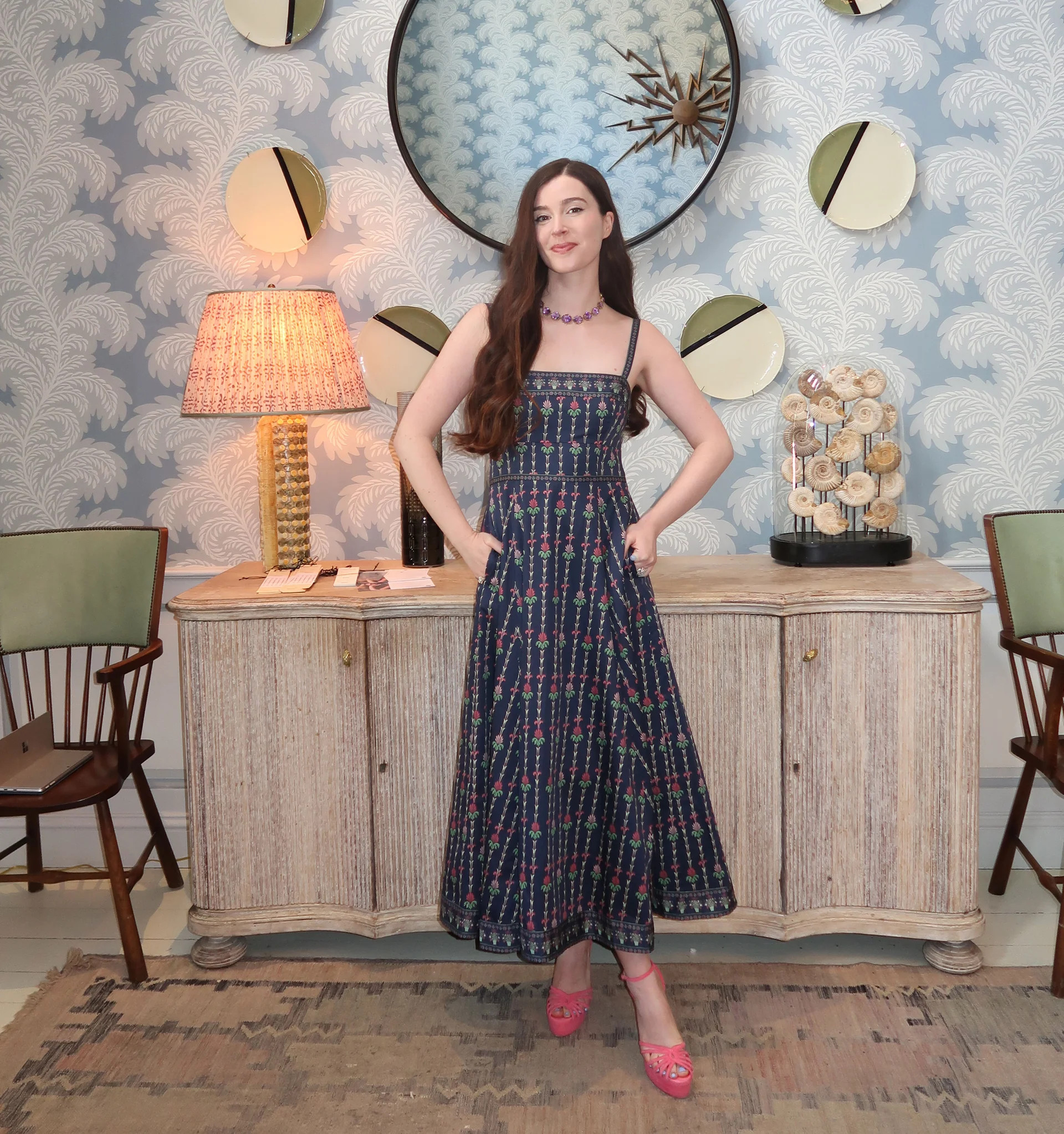 The Margot Dress - Navy Trailing Fern | Hill House Home US