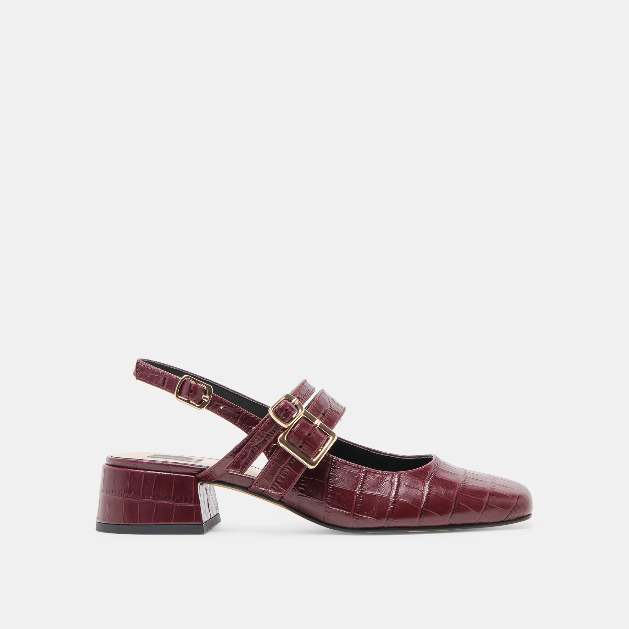 Patzy Oxblood Embossed Leather Heels | Dolce Vita | DolceVita.com