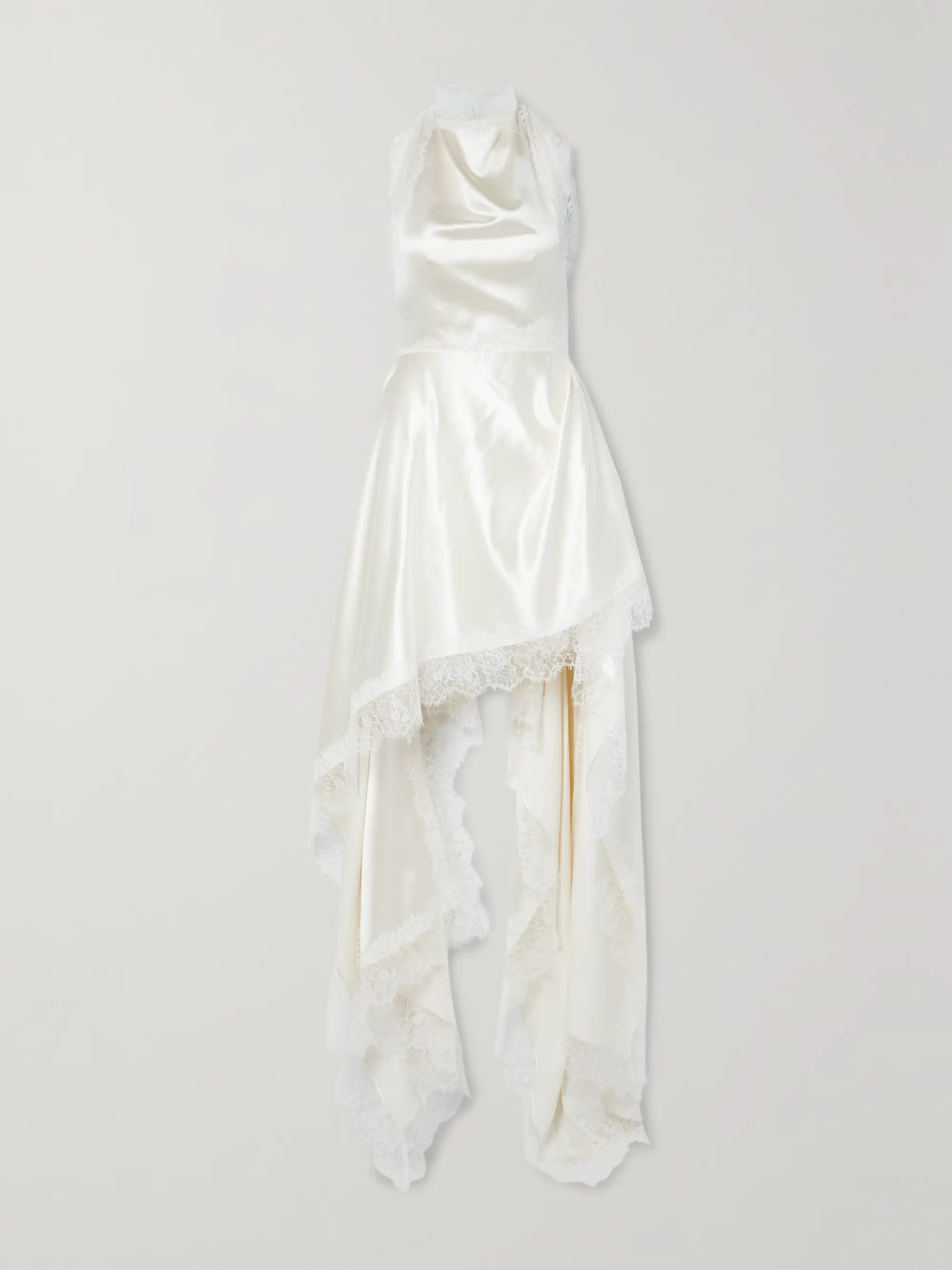 Carrie lace-trimmed wool and silk-blend charmeuse gown | NET-A-PORTER (US)