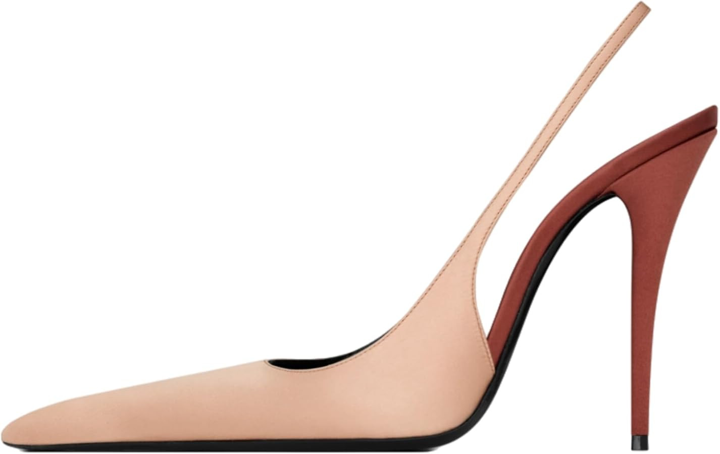 Satin Slingback Heels for Women Closed Toe Two Tone Stiletto Heels Pointy High Heels Pumps Weddin... | Amazon (US)