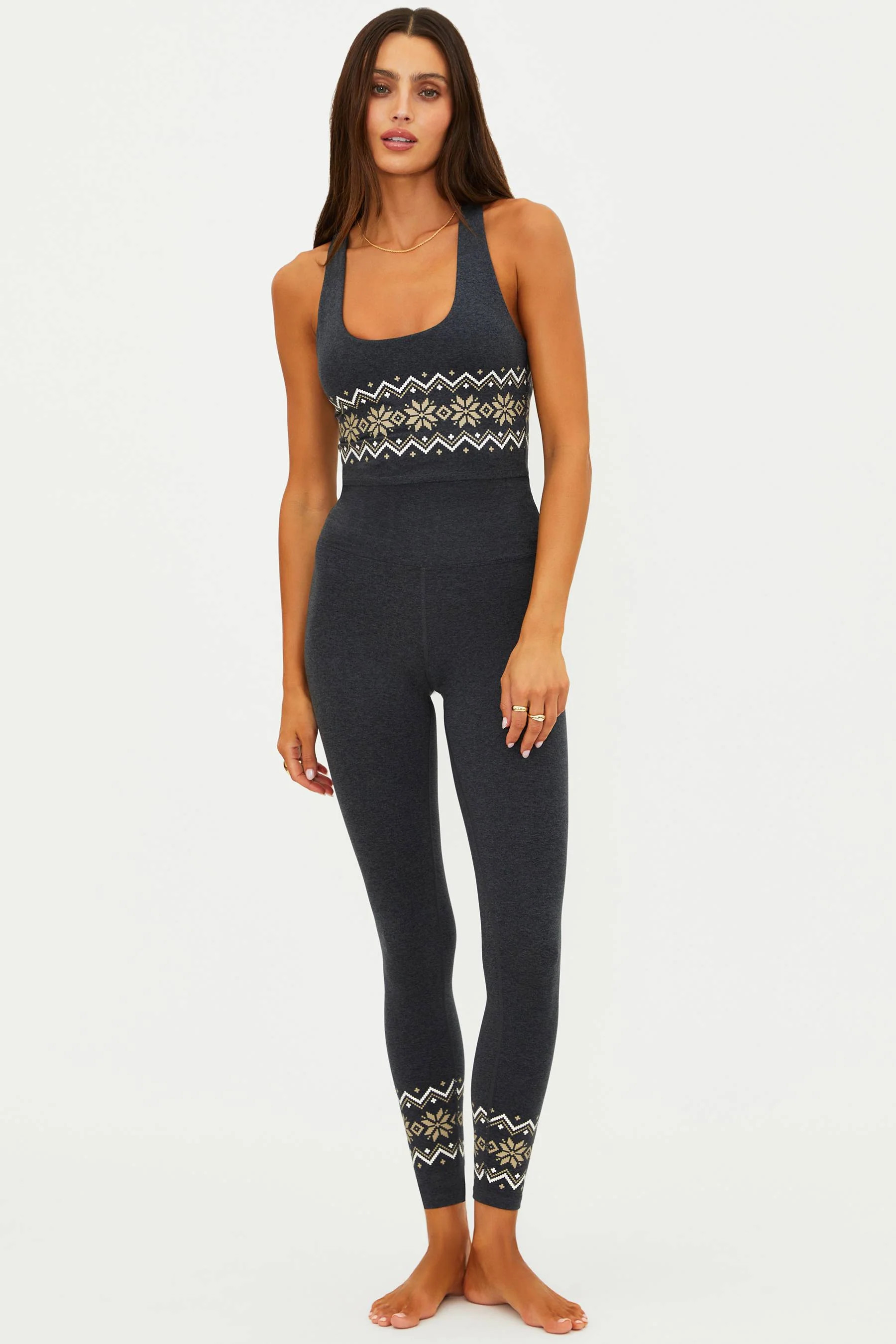 Piper Legging Fairisle Charcoal Heather Soft Serve | Heather Gray Legging | Beach Riot | Beach Riot