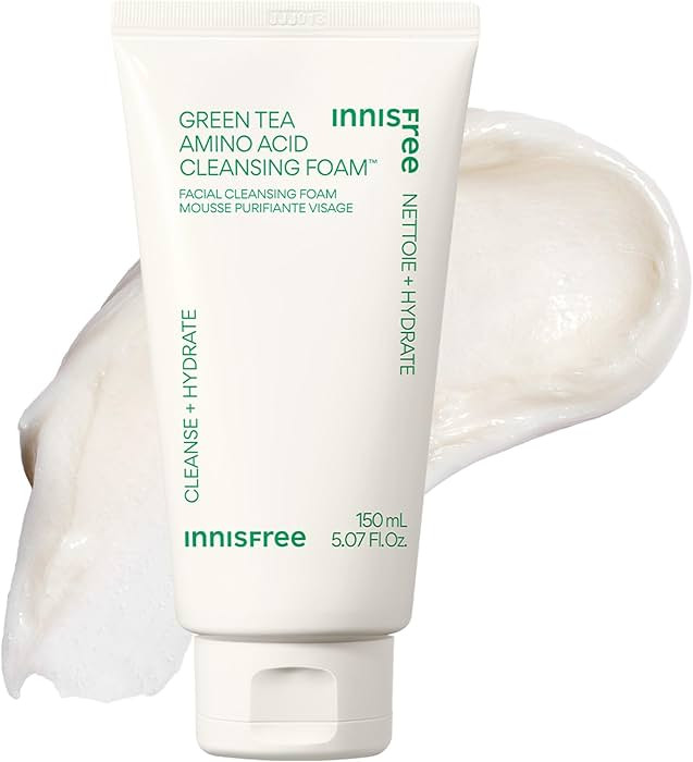 innisfree Green Tea Amino Acid Cleansing Foam, Sulfate Free, Hydrating Korean Face Wash with Gent... | Amazon (US)