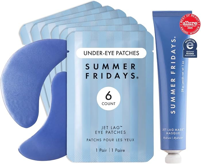 Summer Fridays Jet Lag Duo- Jet Lag Eye Patches 6ct + Jet Lag Mask Mini | Amazon (US)